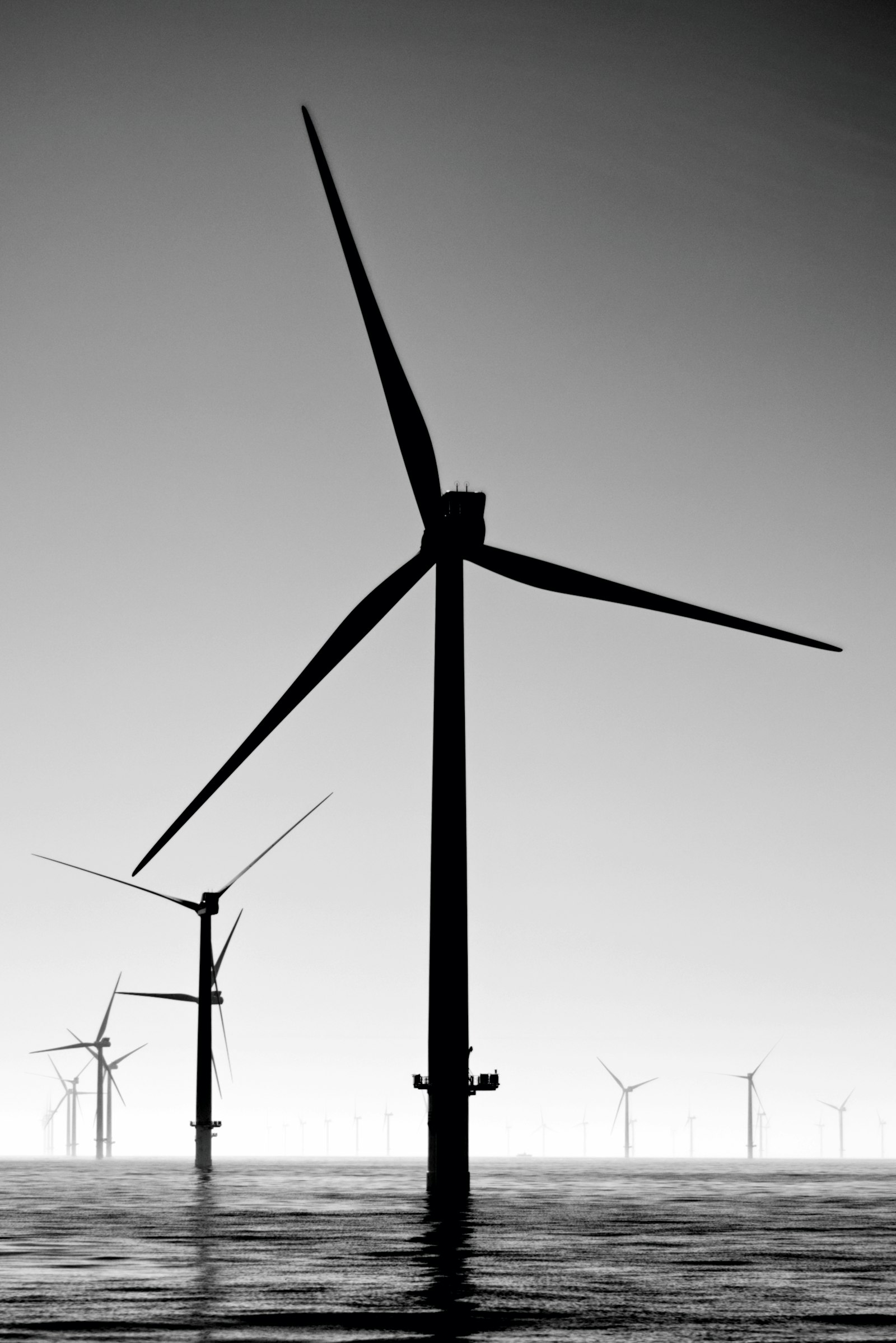 Offshore wind turbine vertical view