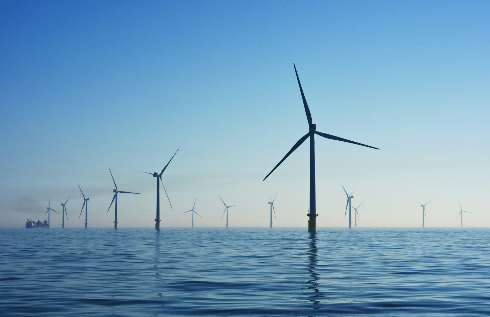 Offshore wind farm at sea